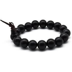 Zen Dear Unisex Natural Ebony Buddhist Prayer Bead Necklace Bracelet Tibetan Prayer Mala Beaded Black