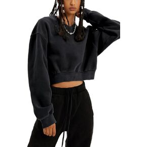 Womens Cropped Sweatshirt Athletic Cropped Essentials Hoodie Sweatshirts For Women Long Sleeves