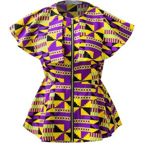 SHENBOLEN Women African Print Top Ankara Dashiki Shirt