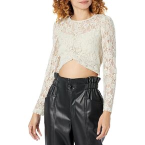 GUESS Women's Long Sleeve Ariel Waisted Lace Top in Saudi Arabia