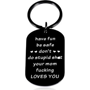Son Gifts from Mom Valentines Day Gifts for Teen Boys Girls Son Daughter Don't Do Stupid Sht Keychain Love Mom Christmas Stocking Stuffer Birthday Graduation Gifts for Son Funny Gag Gifts for Kids in Saudi Arabia