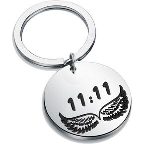 11:11 Angel Wing Keychain Make A Wish Gift Spiritual Jewelry