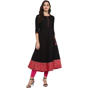 Yash Gallery Women's Rayon Printed Anarkali kurta