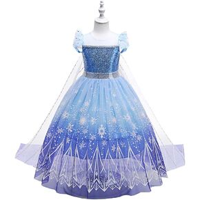 MINACARE Princess Costume Gorgeous Fancy Queen Dress for Little Girls, Cosplay, Birthday Party Gift