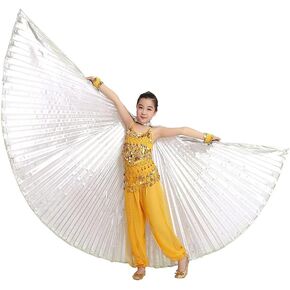Women Professional Belly Dance Isis Wings 360 Degree Angle Wings with Sticks
