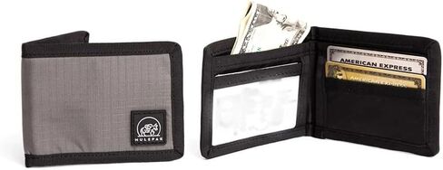 Ultra Slim Nylon Mens Wallet – Durable Bifold Wallets for Men with Money Compartments, ID Window and Card Holder - Premium Wallet for Protection - Travel Safe Men's Wallet - Black in Saudi Arabia