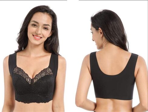 Air Ultimate Lift Bra Stretch Full-Figure Seamless Lace Cut-Out Bra，Exsecret Ultimate Lift Sports Bra，Sleep Bras for Women 40/90C Black in Saudi Arabia