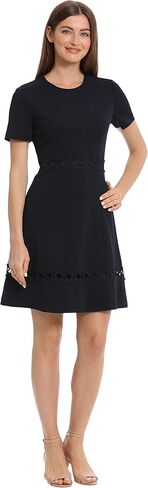 Maggy London Women's Sophisticated Fit and Flare Dress with Trim Details Event Occasion Guest of in Saudi Arabia