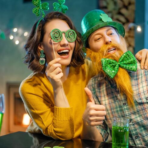St. Patrick's Day Earrings Beaded Earrings for Women Girls Lucky Irish Shamrock Earrings Green Leaf Hat Clover Beer Dangling Earrings Irish Holiday Gift in Saudi Arabia