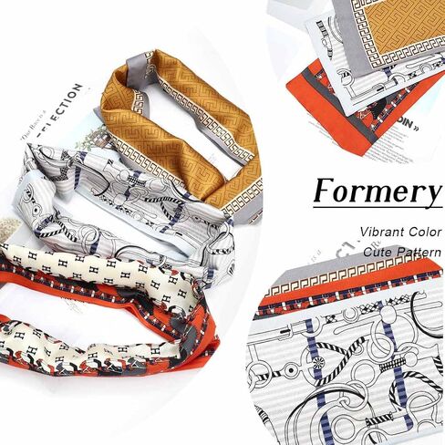 Formery Silky African Hair Wraps Red Pattern Satin Edge Lay Scarf Wig Edge Head Wrapping Headbands for Women and Girls (3PCS) in Saudi Arabia