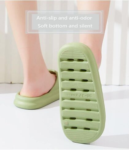 Jpapo inerfe Men's and women's comfortable silent non-slip slippers, massage foam silent shower shoes, indoor and outdoor thick-soled open-toe foot support sandals in Saudi Arabia