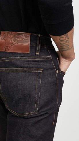 بنطلون جينز رجالي من Denim مطبوع عليه Weird Guy Denim من Naked & Famous Denim أزرق in Kuwait