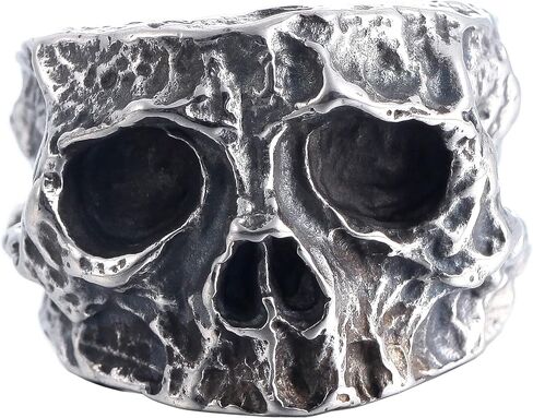 Sinoyp Skull Rings الفولاذ المقاوم للصدأ مجوهرات منفعل خاتم الموت مكتنزة للرجال in Saudi Arabia