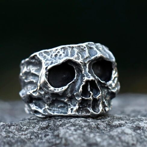 Sinoyp Skull Rings الفولاذ المقاوم للصدأ مجوهرات منفعل خاتم الموت مكتنزة للرجال in Saudi Arabia