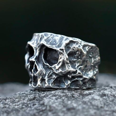Sinoyp Skull Rings الفولاذ المقاوم للصدأ مجوهرات منفعل خاتم الموت مكتنزة للرجال in Saudi Arabia