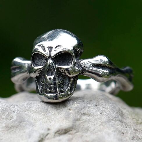 Sinoyp Skull Rings الفولاذ المقاوم للصدأ مجوهرات منفعل خاتم الموت مكتنزة للرجال in Saudi Arabia
