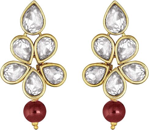I Jewels 18k Gold Plated Indian Wedding Bollywood Kundan & Pearl Studded Necklace Jewellery Set For Women (ML311) in Saudi Arabia