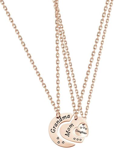 BNQL Generations Necklace Set Grandmother Mother Daughter Necklace Gift for Mom Granny in Saudi Arabia