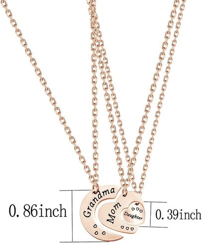 BNQL Generations Necklace Set Grandmother Mother Daughter Necklace Gift for Mom Granny in Saudi Arabia
