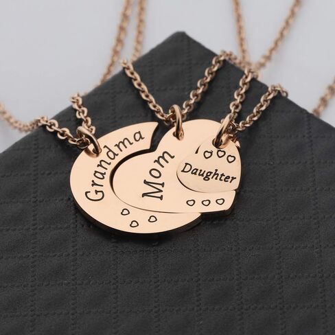 BNQL Generations Necklace Set Grandmother Mother Daughter Necklace Gift for Mom Granny in Saudi Arabia