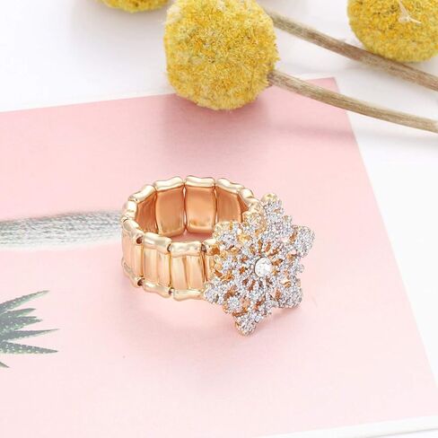 ANGELSJELL Christmas Stretch Rings for Women Xmas Tree Snowflake Santa Claus Stretch Finger Rings Party Supplies Holiday Gift in Saudi Arabia