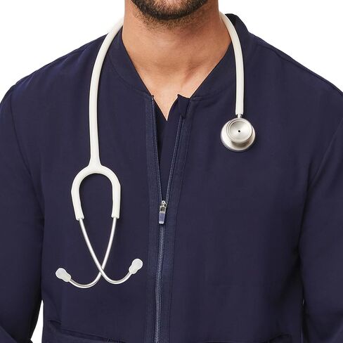 سترة FIGS Zapote Scrub للرجال - 7 جيوب، صورة ظلية منفوخة، ياقة وأساور مضلعة، سترة Scrub للرجال قابلة للتمدد في 4 اتجاهات in Kuwait