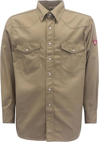 TICOMELA FR Shirts for Men Flame Resistant/Fire Retardant Shirt NFPA2112 7.5oz Men's Welding Shirt in Kuwait