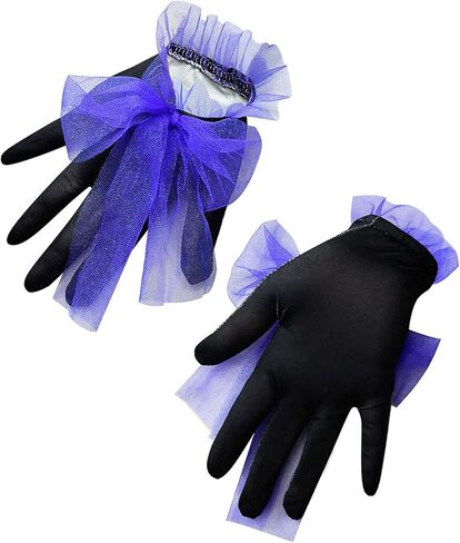 فستان Ubeufun للفتيات باللونين الأسود والأبيض بأكمام طويلة مع قفاز in Kuwait