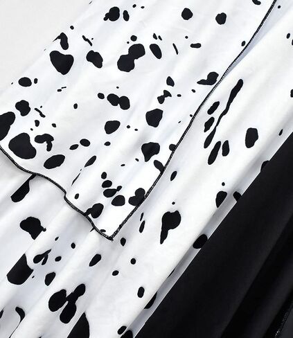 فستان Ubeufun للفتيات باللونين الأسود والأبيض بأكمام طويلة مع قفاز in Kuwait