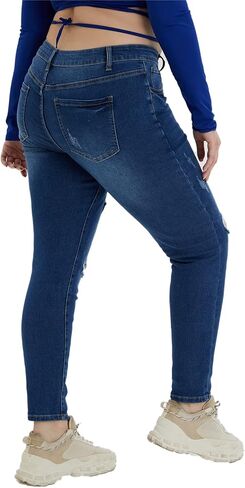 Plus Size Skinny Jeans for Women High Waist Pencil Women Jeans Full Length Mom Stretchy Slim Pants in Saudi Arabia