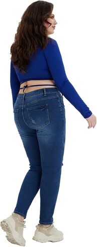 Plus Size Skinny Jeans for Women High Waist Pencil Women Jeans Full Length Mom Stretchy Slim Pants in Saudi Arabia