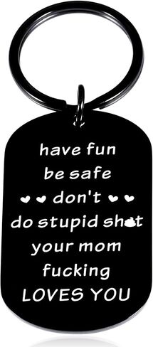 Son Gifts from Mom Valentines Day Gifts for Teen Boys Girls Son Daughter Don't Do Stupid Sht Keychain Love Mom Christmas Stocking Stuffer Birthday Graduation Gifts for Son Funny Gag Gifts for Kids in Saudi Arabia