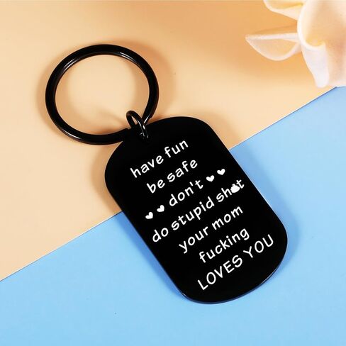 Son Gifts from Mom Valentines Day Gifts for Teen Boys Girls Son Daughter Don't Do Stupid Sht Keychain Love Mom Christmas Stocking Stuffer Birthday Graduation Gifts for Son Funny Gag Gifts for Kids in Saudi Arabia