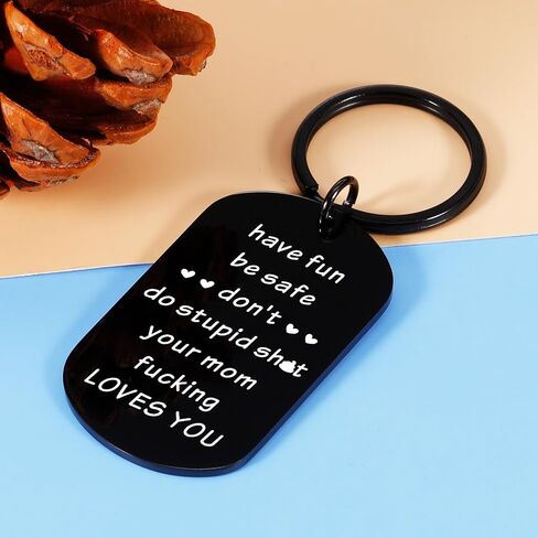 Son Gifts from Mom Valentines Day Gifts for Teen Boys Girls Son Daughter Don't Do Stupid Sht Keychain Love Mom Christmas Stocking Stuffer Birthday Graduation Gifts for Son Funny Gag Gifts for Kids in Saudi Arabia