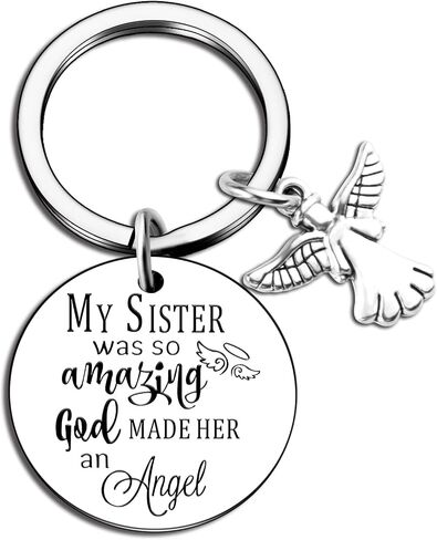 Sister Memorial Gift Keychain Keyring Sympathy Keychain Keyring Gift - Thank You for Being My Sister Keychain for Women from Brother for Christmas Birthday Friendship Friends Men Brother Birthday Gift in Saudi Arabia