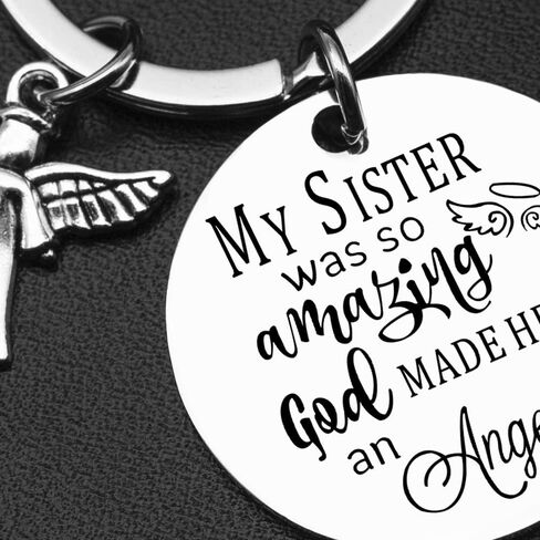 Sister Memorial Gift Keychain Keyring Sympathy Keychain Keyring Gift - Thank You for Being My Sister Keychain for Women from Brother for Christmas Birthday Friendship Friends Men Brother Birthday Gift in Saudi Arabia