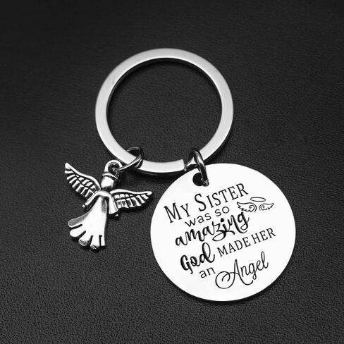 Sister Memorial Gift Keychain Keyring Sympathy Keychain Keyring Gift - Thank You for Being My Sister Keychain for Women from Brother for Christmas Birthday Friendship Friends Men Brother Birthday Gift in Saudi Arabia