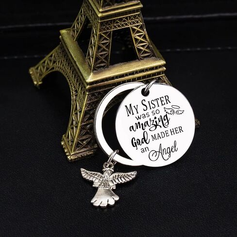 Sister Memorial Gift Keychain Keyring Sympathy Keychain Keyring Gift - Thank You for Being My Sister Keychain for Women from Brother for Christmas Birthday Friendship Friends Men Brother Birthday Gift in Saudi Arabia
