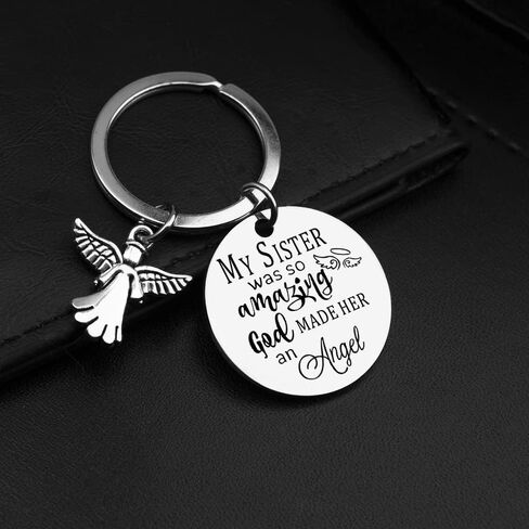 Sister Memorial Gift Keychain Keyring Sympathy Keychain Keyring Gift - Thank You for Being My Sister Keychain for Women from Brother for Christmas Birthday Friendship Friends Men Brother Birthday Gift in Saudi Arabia
