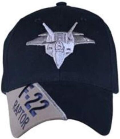 US Air Force 'F-22 Raptor' Ball Cap, Black, Blue, Adjustable in Saudi Arabia