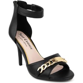 Juicy Couture Women's High Heel Open Toe Pumps with Chic Ankle Strap - Elegant Dress Shoes