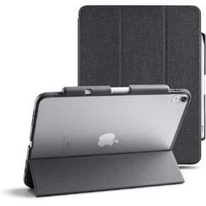 TineeOwl Mocha iPad Air M2 (2024), iPad Air 5/4 Case (2022,2020) 5th/4th Generation 10.9 Ultra Slim Matte Case with Pencil Holder + Tri-fold Smart Cover, Absorbs Shock, Lightweight (Black)