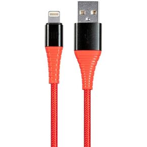 Monoprice Ultra Durable Nylon Braided MFi Certified Lightning to USB-A Charging Cable, 3 Feet, Red - Premium Series in Kuwait