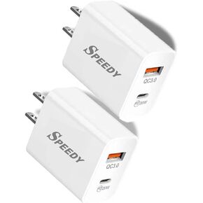 [2pack/20w] كتلة شاحن iPhone 15/14، منفذ USB C مزدوج وشاحن USB-a، صندوق نوع Pd سريع جديد للشحن السريع Usbc محول طاقة Cargardor Cube لهاتف iPhone 15 14 13 Pro Max 12 11 Se 8 Plus، Samsung in Kuwait