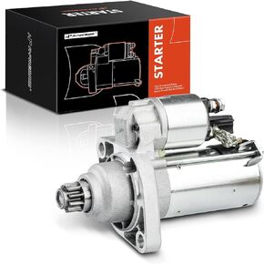 A-Premium Starter Motor Compatible with Volkswagen Jetta 06-15, Passat, Beetle, Tiguan, Eos, CC & Audi A3, A3 Quattro, TT Quattro, 2.0L 3.2L, 12V 1.1KW 10 Teeth Counterclockwise, Replace# 02M911021B