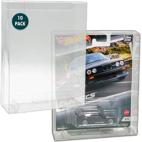 MALKO Hot Wheels & Matchbox Protector Display Case for Carded 1:64 Mainline Diecast Cars - 10 Pack | Assembly Required