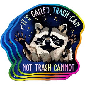 (3PCS) Funny Raccoon Sticker It's Called Trash Can Not Trash Cannot Sticker Humor Motivational Mental Health Die-Cut Waterproof Vinyl Sticker for Water Bottle Tumbler Phone Case Laptop Cars (3 inches)
