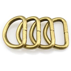 Extra Thick 4mm Welded Strong D Shape Rings D Ring Metal Heavy Duty Bronze 1 Inside Width 12 Pack for Dog Collars Harnesses Fabric Paracord DIY Strap Webbing Craft Smooth Rust Proof