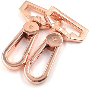 YIXI-SBest 8 Pcs 1" (25 mm) Inside Diameter D Ring High-Grade Luggage Buckle Lobster Clasp Claw Swivel for Strap Push Gate Lobster Clasps Hooks Swivel Snap Fashion Clips (1 inch, Rose Gold)