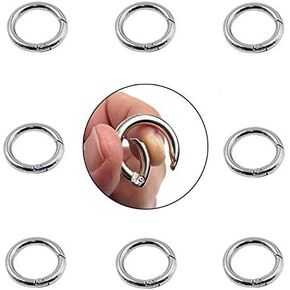10PCS Zinc Alloy Round Carabiner Snap Rings Hook Trigger Spring Keyring Buckle for Bags Purses Organizing Accessory